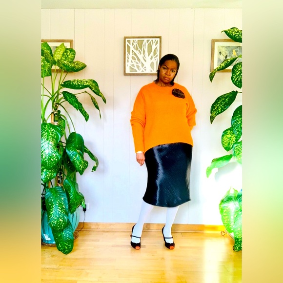 ✨ H & M✨ Tangerine Oversized High-Low Crew Neck Sweater - Picture 10 of 10